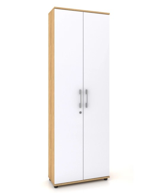 Szafa biurowa G 60 2d HIKORA Naturalna 60 cm biała/połysk zamek